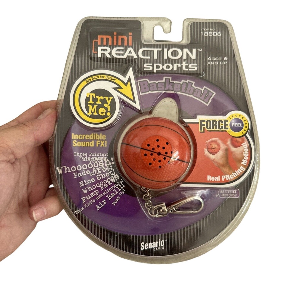 VTG Senario Games Mini Reaction Talking Basketball Keychain Incredible Sound